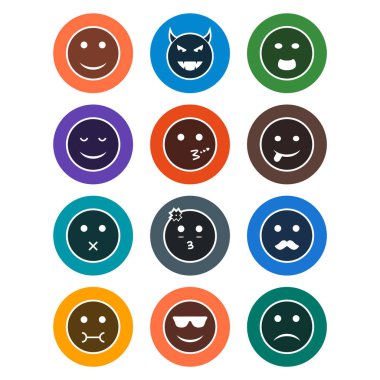 Kişisel ve ticari kullanım için 12 simge emojisi...