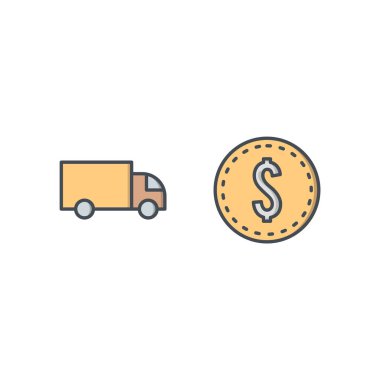 Beyaz Arkaplan Vektörü İzole Edilmiş Elementler Üzerine 2 E- ticaret Simgesi...