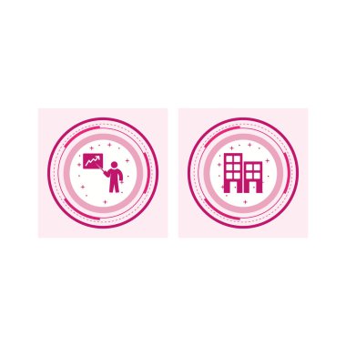 Kişisel ve ticari kullanım için 2 simge iş seti...