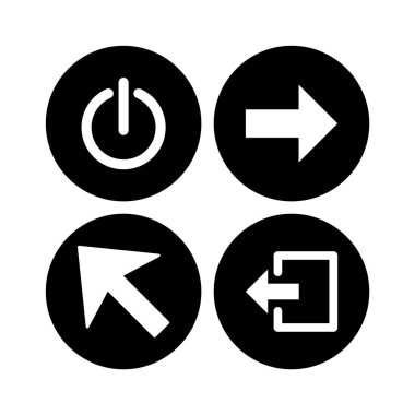 Beyaz Arkaplan Vektörü İzole Edilmiş Elementler üzerinde 4 temel öge seti Simgesi...