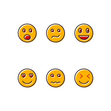 Kişisel ve ticari kullanım için 6 simge emojisi...