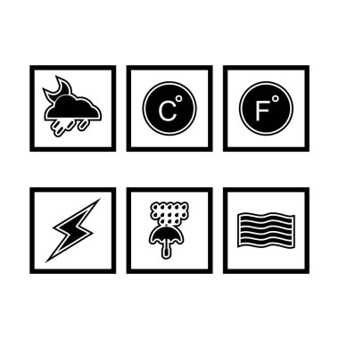 6 Hava Simgesi Sayfası Beyaz Arkaplanda İzole Edildi...