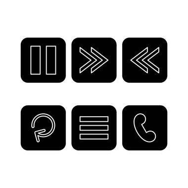 Beyaz arkaplanda 6 temel element simgesi izole edildi...