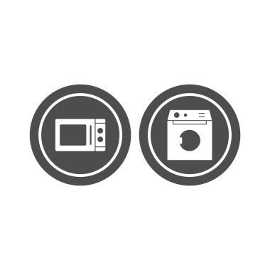 Beyaz Arkaplan Vektörü İzole Edilmiş Elementler üzerinde 2 elektronik aygıt seti...