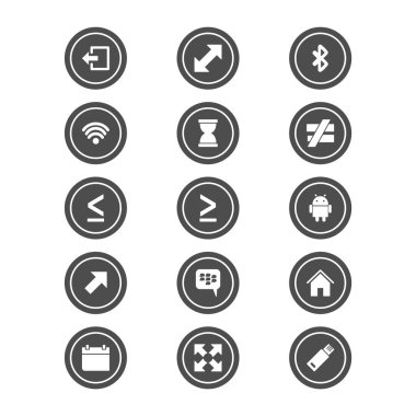 Beyaz Arkaplanda İzole Edilmiş 15 Temel Öge Simgesi Sayfası...