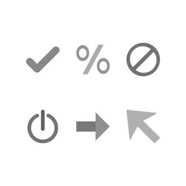 Beyaz arkaplanda izole edilmiş 6 temel öge simgesi...