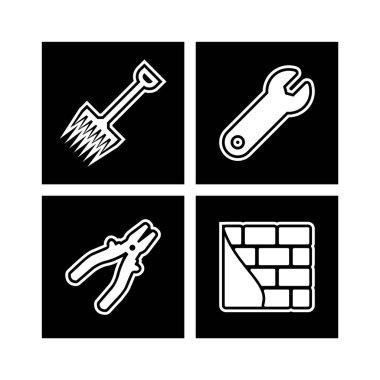 Beyaz Arkaplanda 4 Yapılandırma Simgesi İzole Edildi...