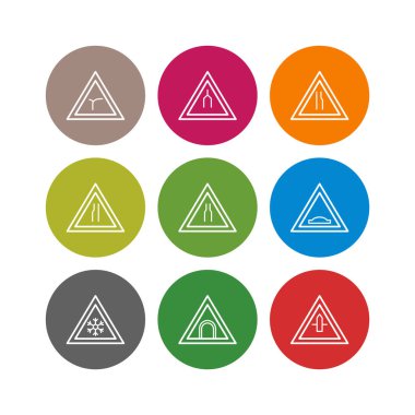 Kişisel ve Ticari Kullanım İçin 9 Yol Simgesi Simgesi...