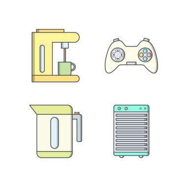 Kişisel ve Ticari Kullanım İçin 4 Simge Elektronik Aygıt...