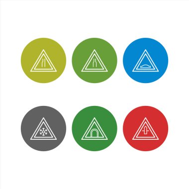 Beyaz Arkaplan Vektörü İzole Edilmiş Elementler üzerinde 6 yol simgesi seti...