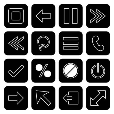 Beyaz Arkaplanda Ayırılmış 16 Temel Öge Simgesi Sayfası...