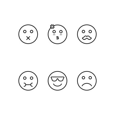 Kişisel ve ticari kullanım için 6 simge emojisi...