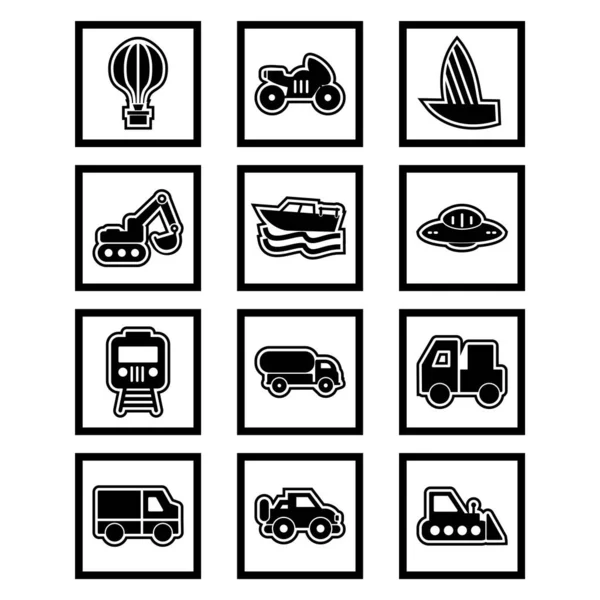 Conjunto Iconos Transporte Para Uso Personal Comercial — Vector de stock