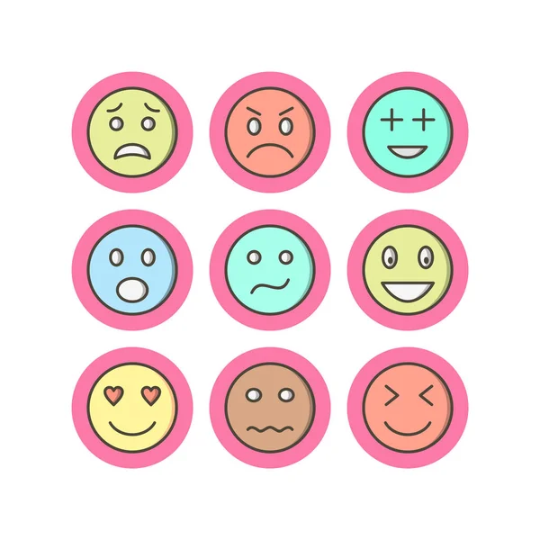 Jeu Icônes Emoji Pour Usage Personnel Commercial — Image vectorielle