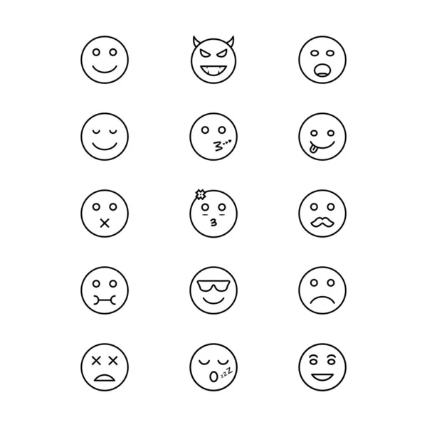 Conjunto Emoji Iconos Para Uso Personal Comercial — Archivo Imágenes Vectoriales