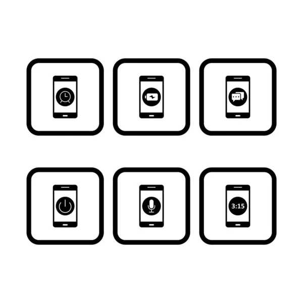 Ensemble Applications Mobiles Icônes Sur Fond Blanc Éléments Isolés Vectoriels — Image vectorielle