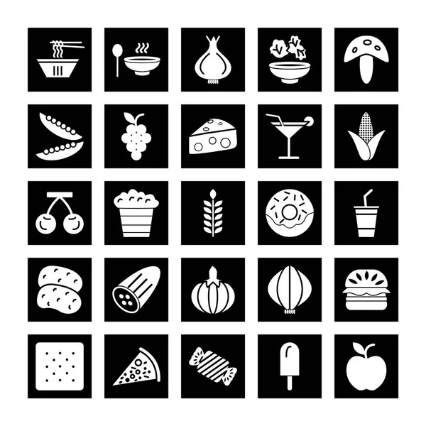 Icono Conjunto Alimentos Para Uso Personal Comercial — Vector de stock