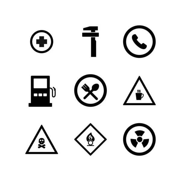 Road Signs Icons Personal Commercial Use — Stock Vector