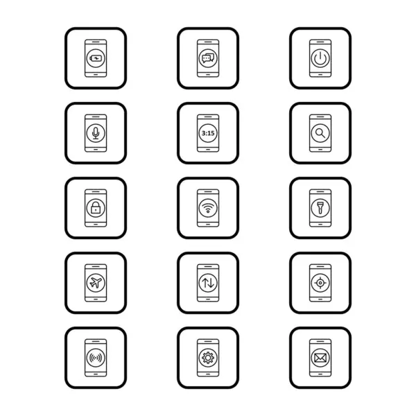 Iconos Aplicaciones Móviles Para Uso Personal Comercial — Vector de stock