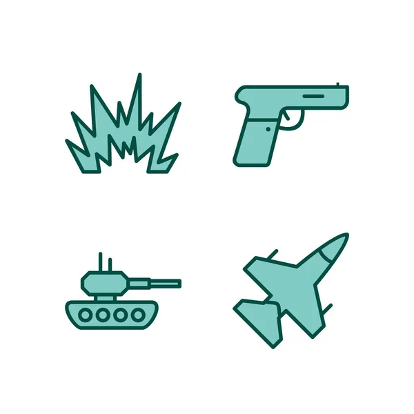 Icon Set Military Personal Commercial Use — стоковый вектор