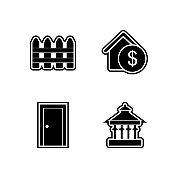 Conjunto Iconos Bienes Raíces Para Uso Personal Comercial — Vector de stock