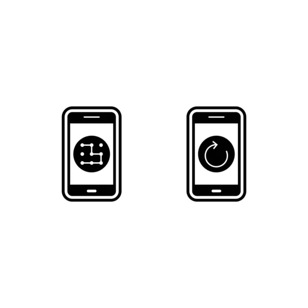 Set Icone Delle App Mobili Isolate Sfondo Bianco — Vettoriale Stock