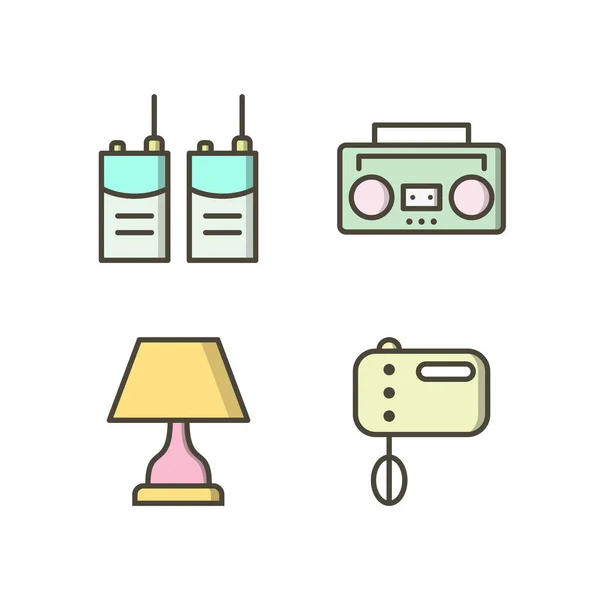 Iconos Dispositivos Electrónicos Para Uso Personal Comercial — Vector de stock