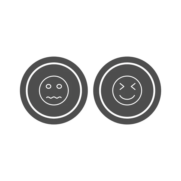 Set Icone Emoji Sfondo Bianco Elementi Isolati Vettoriali — Vettoriale Stock