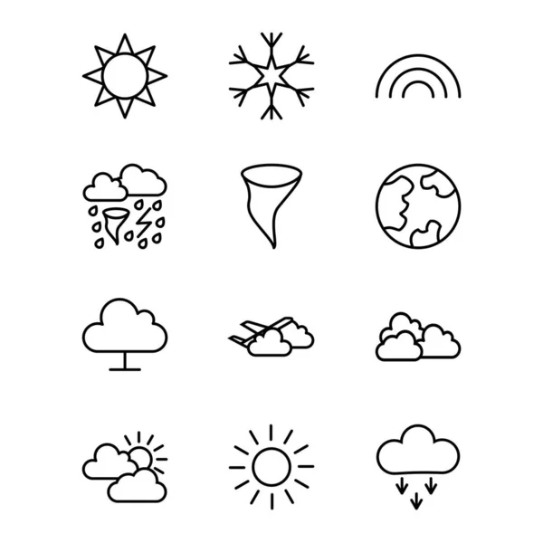 Set Iconos Meteorológicos Para Uso Personal Comercial — Vector de stock