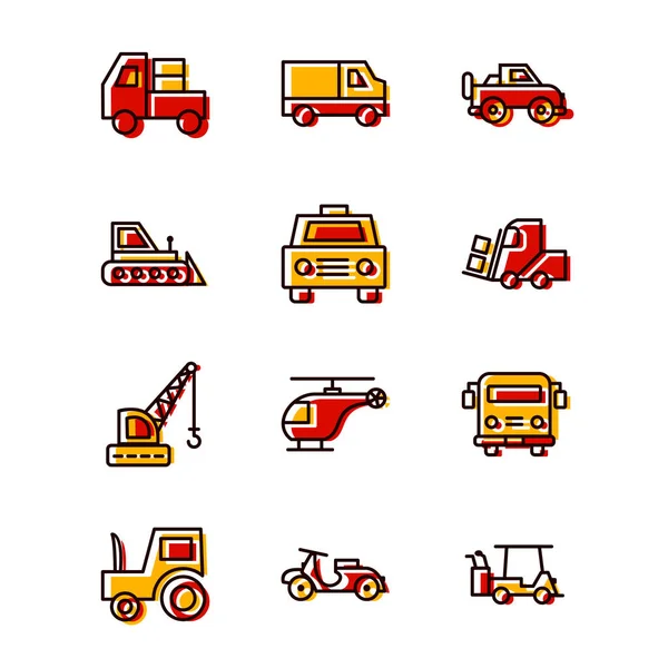 Conjunto Iconos Transporte Para Uso Personal Comercial — Vector de stock