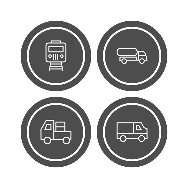 Icon Set Von Transport Für Den Persönlichen Und Kommerziellen Gebrauch — Stockvektor