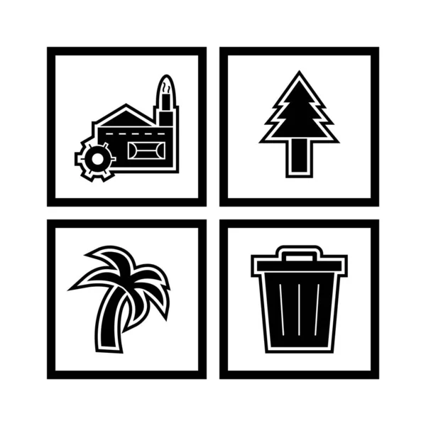 Pictogram Set Van Eco Voor Persoonlijk Commercieel Gebruik — Stockvector