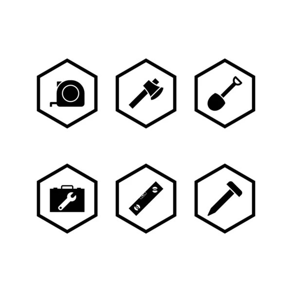 Set Construction Icons White Background Vector Isolated Elements — Stock Vector