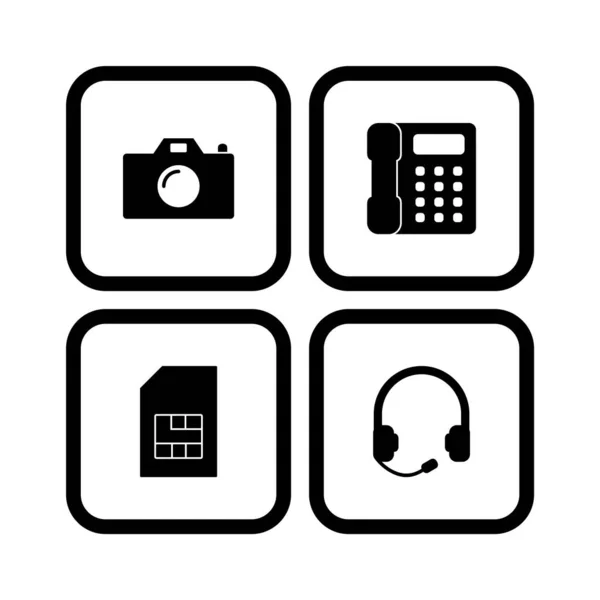 Electronic Devices Icons Sheet Isolated White Background — Stock Vector