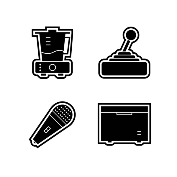 Conjunto Iconos Dispositivos Electrónicos Aislados Sobre Fondo Blanco — Vector de stock