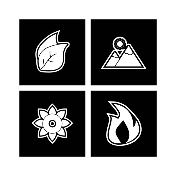 Conjunto Iconos Ecológicos Elementos Aislados Vectores Fondo Blanco — Vector de stock