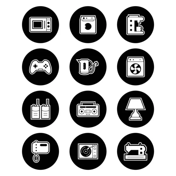 Conjunto Iconos Dispositivos Electrónicos Aislados Sobre Fondo Blanco — Archivo Imágenes Vectoriales