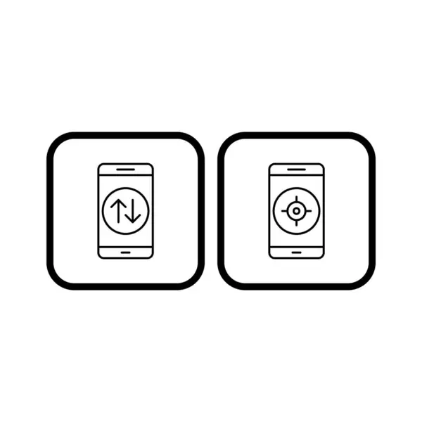 Мобільні Додатки Іконки Аркуша Ізольовані Білому Тлі — стоковий вектор