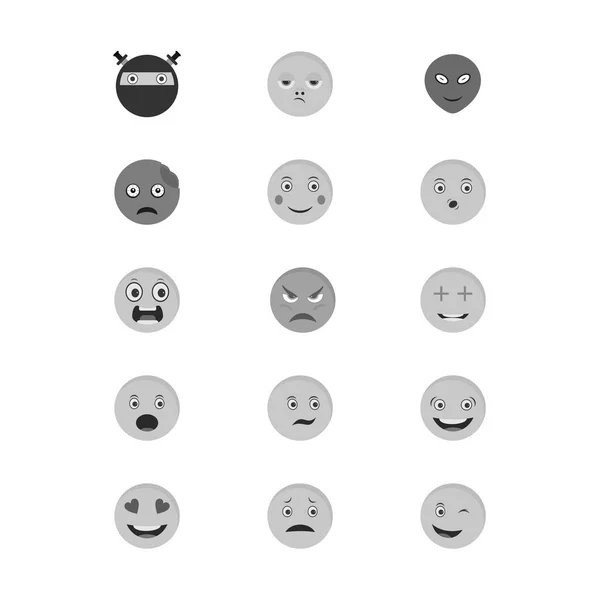 Set Emoji Icons Isolated White Background — Stock Vector