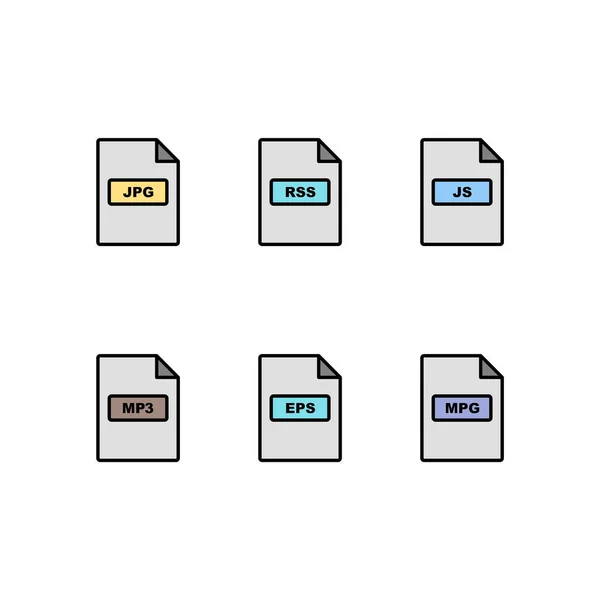 Conjunto Ícones Formatos Arquivo Para Uso Pessoal Comercial —  Vetores de Stock