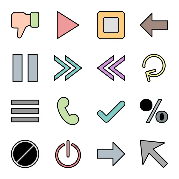 Grundelemente Icons Für Den Persönlichen Und Kommerziellen Gebrauch — Stockvektor