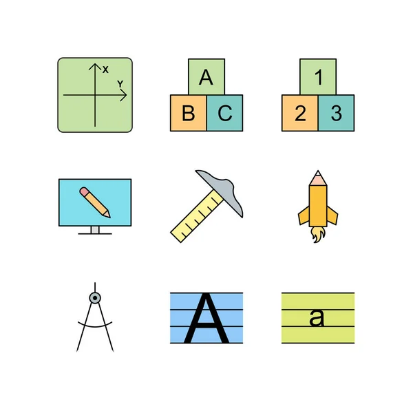 Ícones Educação Para Uso Pessoal Comercial —  Vetores de Stock