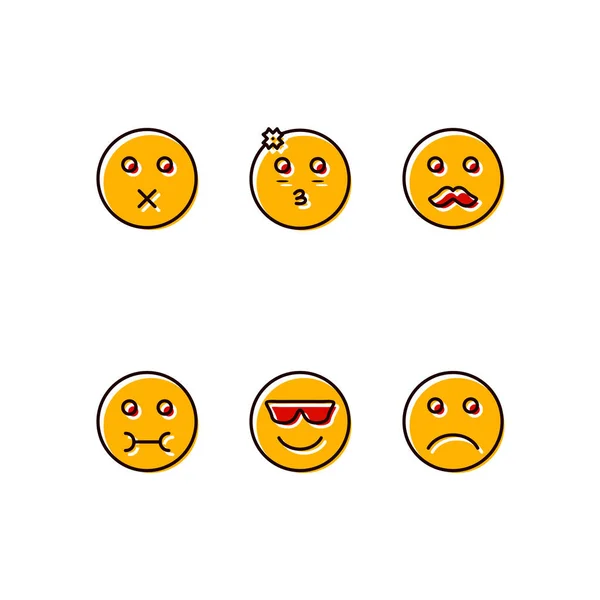 Set Iconos Emoji Para Uso Personal Comercial — Vector de stock