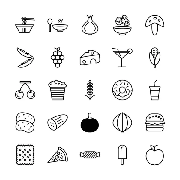 Icon Set Food Personal Commercial Use — стоковый вектор