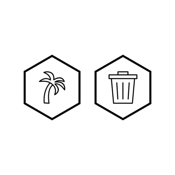 Eco Icons Φύλλο Απομονώνονται Λευκό Φόντο — Διανυσματικό Αρχείο