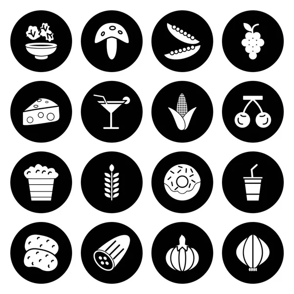 Conjunto Iconos Alimentos Para Uso Personal Comercial — Vector de stock