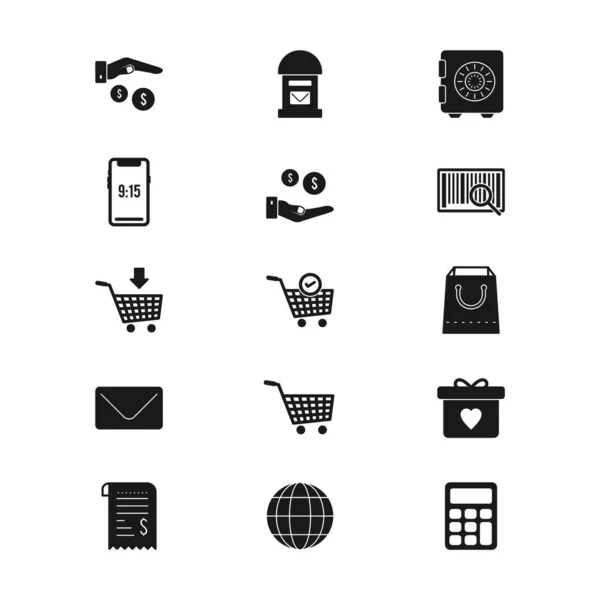 Iconos Comercio Electrónico Para Uso Personal Comercial — Archivo Imágenes Vectoriales