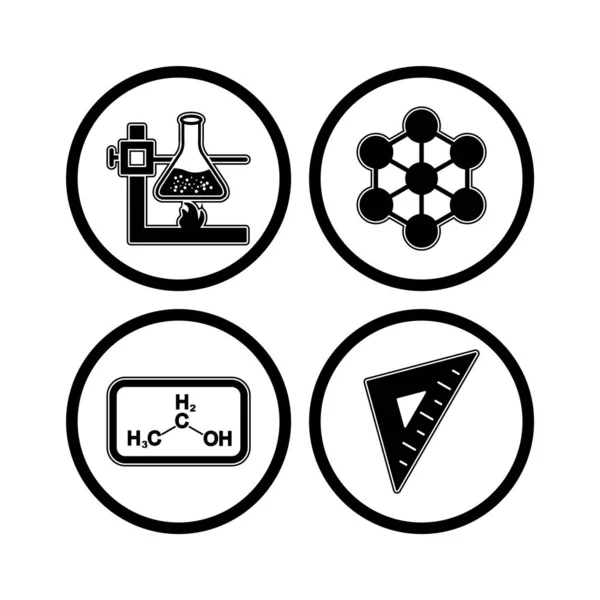 Set Icone Educative Sfondo Bianco Elementi Isolati Vettoriali — Vettoriale Stock