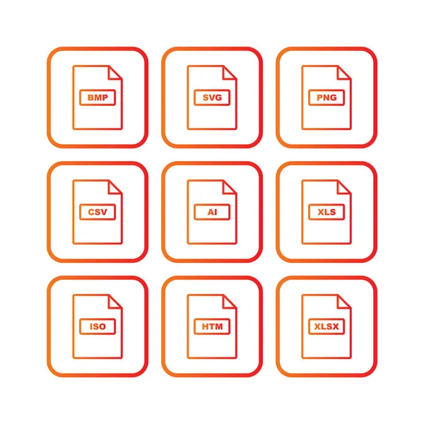 Formats Fichiers Icônes Pour Usage Personnel Commercial — Image vectorielle