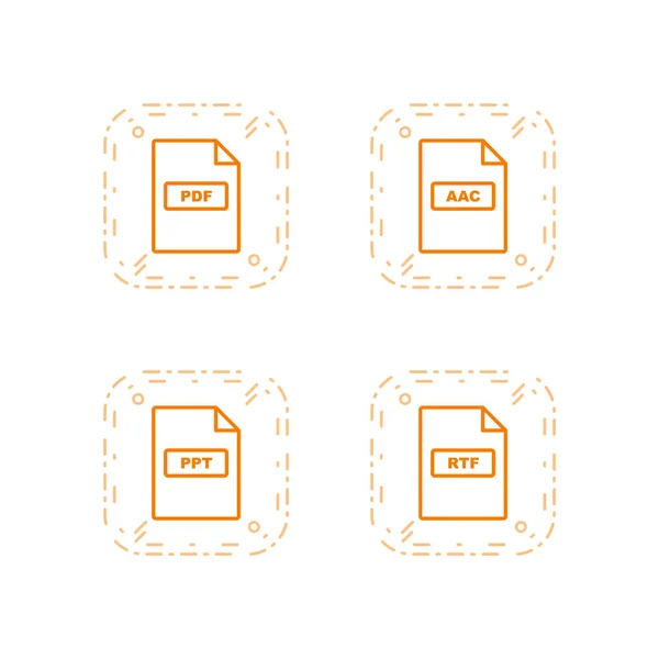 Fájlformátum Icons Sheet Isolated White Háttér — Stock Vector